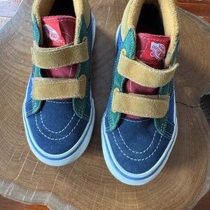 Kids Multi-Color Velcro Sneakers — Navy, Red, Green, Mustard
